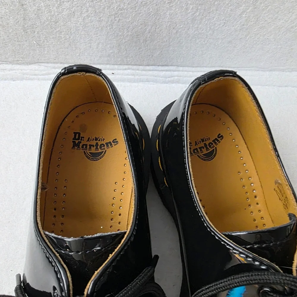 Dr. Martens 1461 Black Patent Lamper Leather 3-Eye Oxford Shoes Womens 8 10084